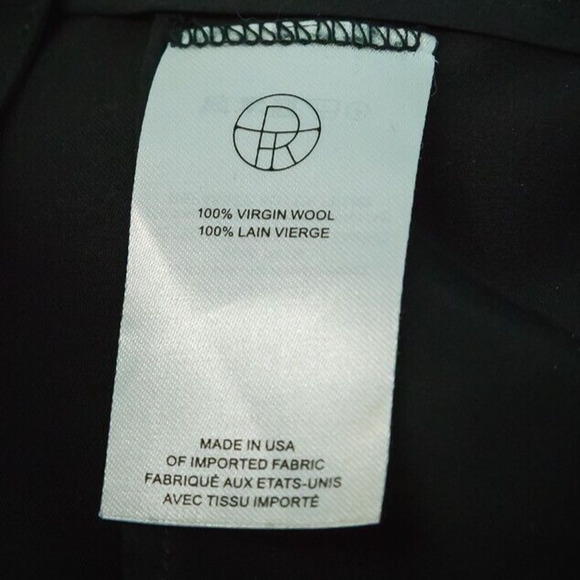 The Row Size 10 Black Crop Cropped Tapered Leg Button Zip Virgin Wool Pants - Picture 7 of 9